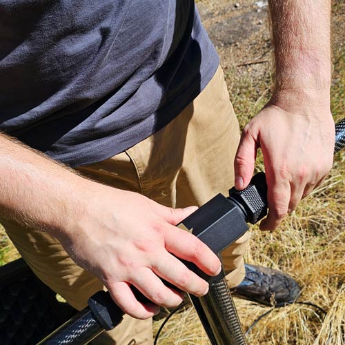 Detectorist plugging the OKM eXp 7000 Extenders into the Super Sensor